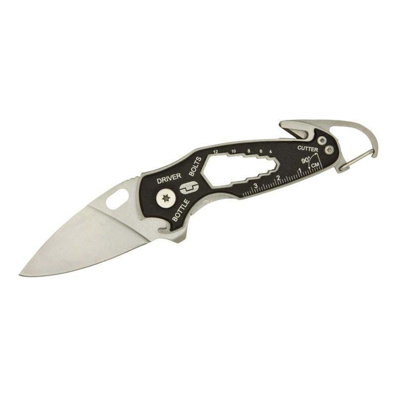 True Utility Smartknife Multitool-Messer, Aisi 420 Stahl, Rostfrei, Fl, Edelstahl-Rahmen, Alu