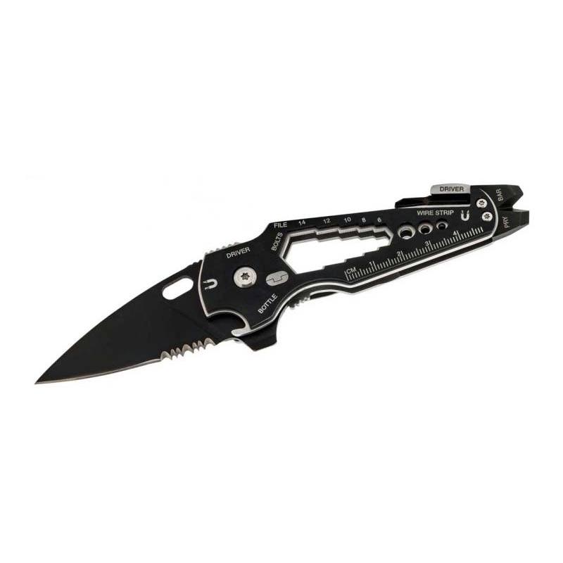 True Utility Smartknife+ Multitool-Messer, Aisi 420 Stahl, Rostfrei, Teils&auml;gez., 15 Funktionen