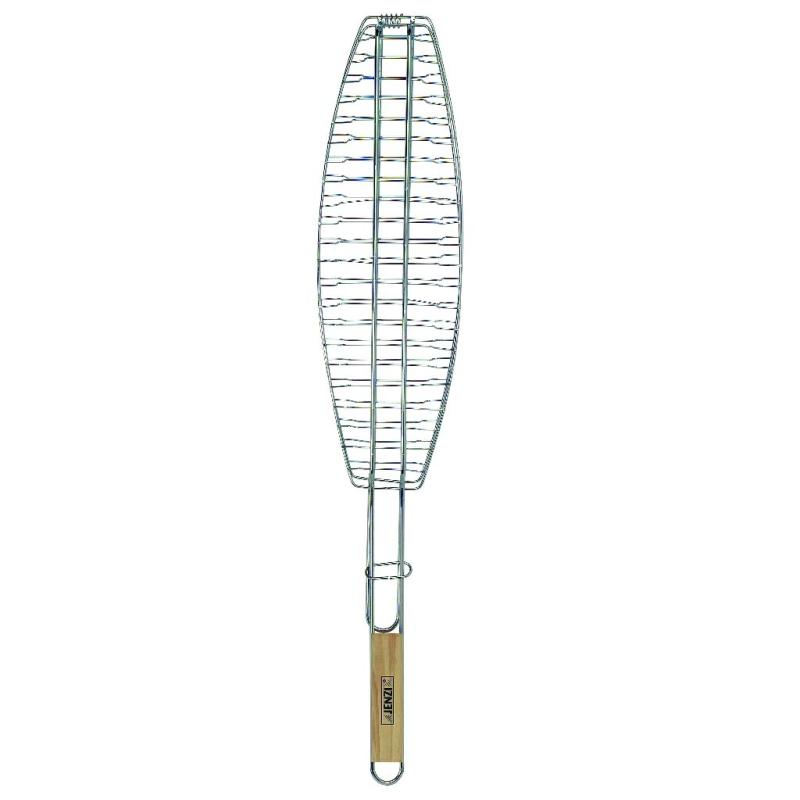 JENZI Fischgriller mit Holzgriff, 71cm