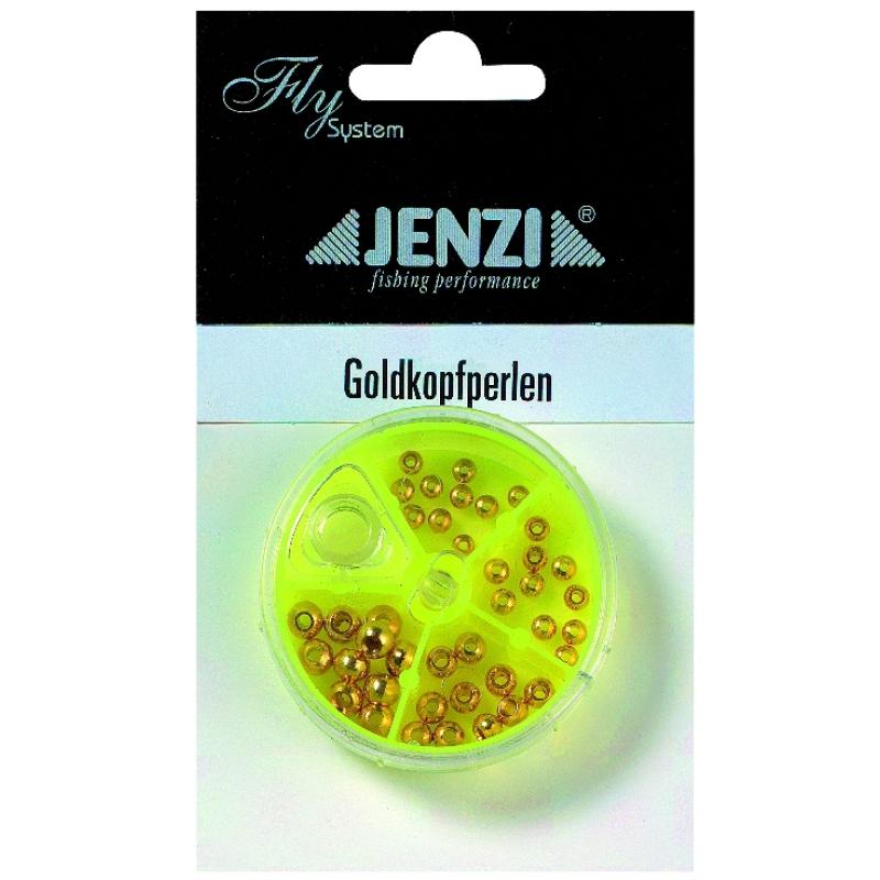 JENZI Fliegenbinde Goldperlen in Box
