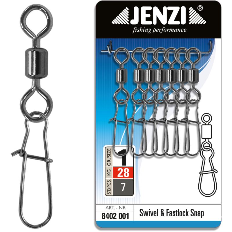 Produktbild JENZI Sicherheits-T&ouml;nnchen Karabinerwirbel Black Nickel Gr&ouml;&szlig;e 1 28 kg