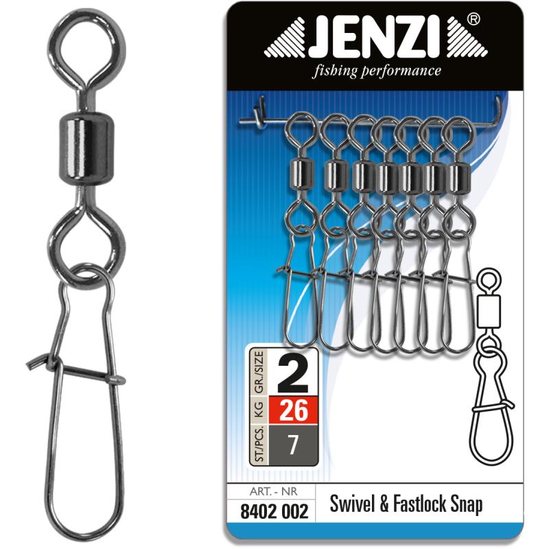 JENZI Sicherheits-T&ouml;nnchen Karabinerwirbel Black Nickel Gr&ouml;&szlig;e 2 26 kg