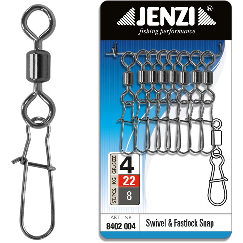 Produktbild JENZI Sicherheits-T&ouml;nnchen Karabinerwirbel Black Nickel Gr&ouml;&szlig;e 4 22 kg