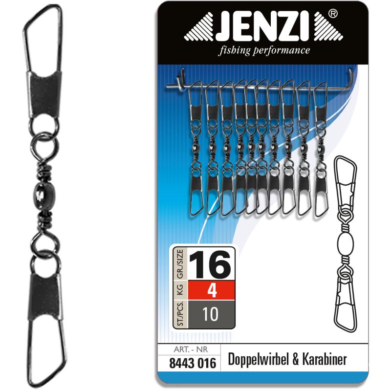 JENZI Doppelwirbel mit Karabiner Gr&ouml;&szlig;e: 16 4 kg
