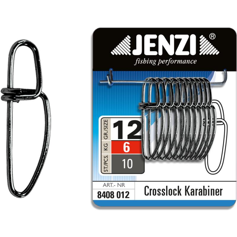 JENZI Crosslock Karabiner in Black-Nickel Ausf&uuml;hrung Gr&ouml;&szlig;e 12 6 Kg