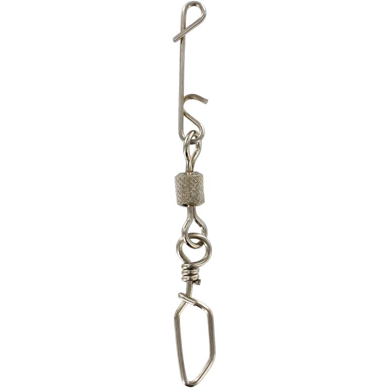 JENZI NO KNOT-Verbinder mit Duo-Lock Karabiner-Wirbel fein 15 Kg