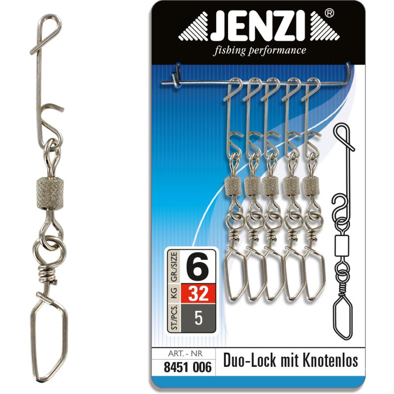 JENZI NO KNOT-Verbinder mit Duo-Lock Karabiner-Wirbel Gro&szlig; 32 Kg
