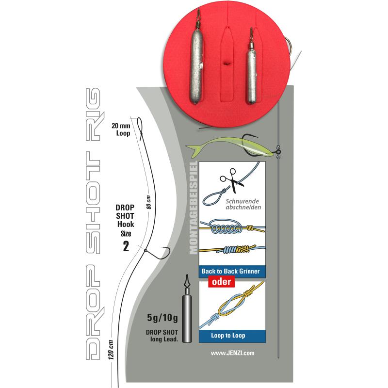 JENZI Drop Shot Vorfach-Kit , Ready to Fish"
