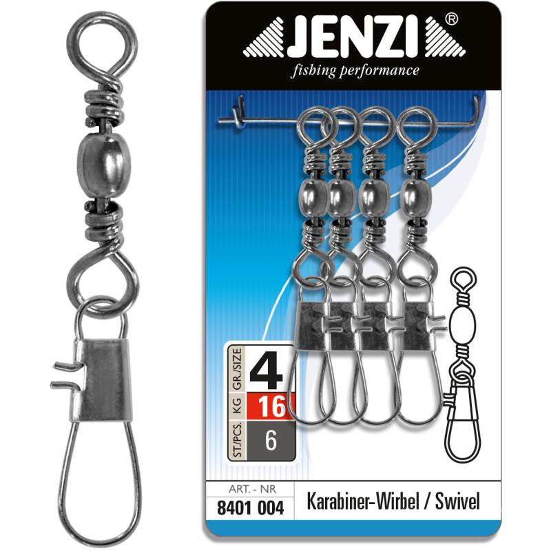 JENZI Karabiner-Wirbel in Nickel Gr.4 bis 16kg