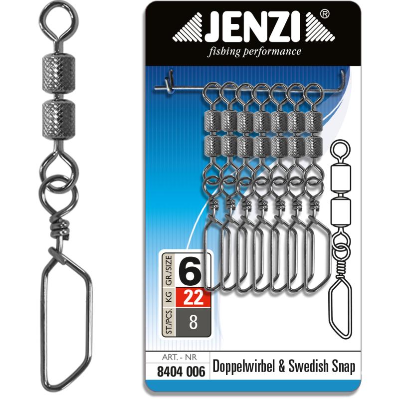 JENZI Doppel-Sicherheitswirbel mit Swedish-Snap Black Nickel Gr&ouml;&szlig;e: 6 22kg