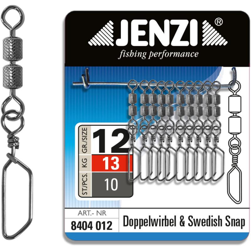 JENZI Doppel-Sicherheitswirbel mit Swedish-Snap Black Nickel Gr&ouml;&szlig;e: 12 13kg