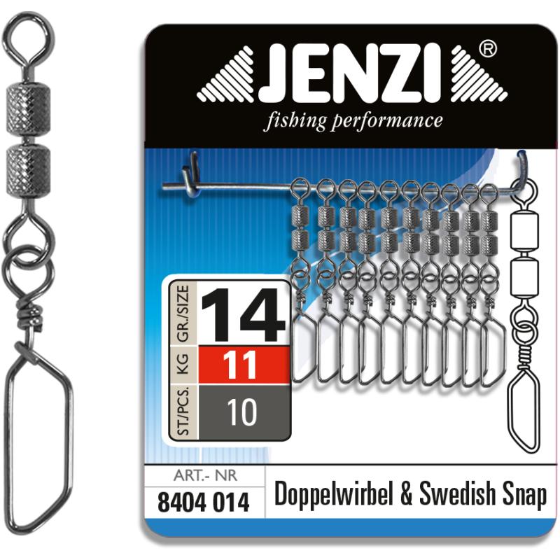 JENZI Doppel-Sicherheitswirbel mit Swedish-Snap Black Nickel Gr&ouml;&szlig;e: 14 11kg
