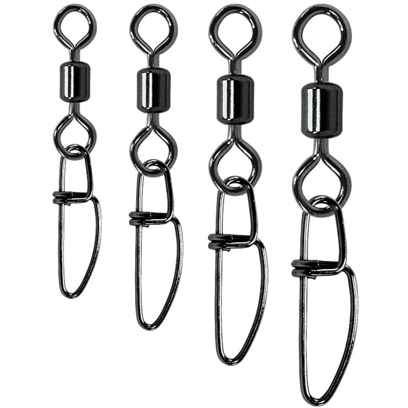 JENZI Rolling-Wirbel mit Crosslock-Karabiner Black Nickel Gr.8 22kg