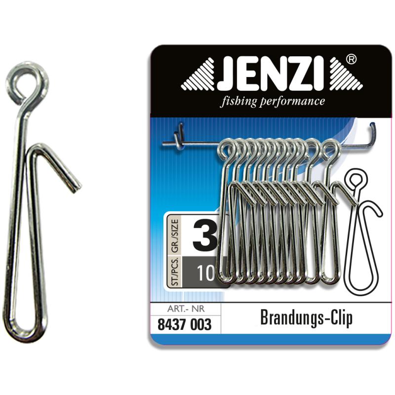 JENZI BRANDUNGS-CLIP zum Einh&auml;ngen v. Blei NICKEL Gr.3