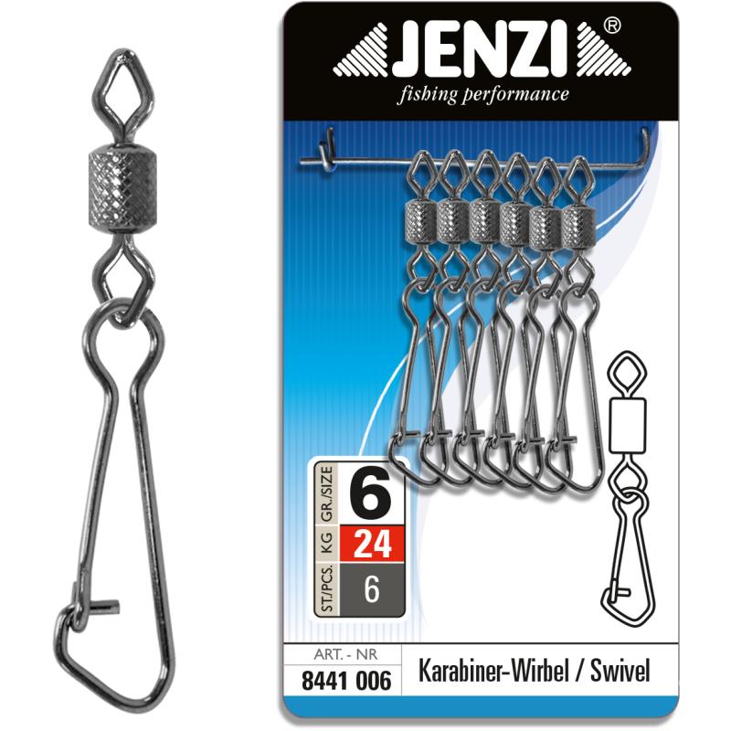 JENZI Sicherheits-T&ouml;nnchen-Karabiner Wirbel Black-Nickel Gr&ouml;&szlig;e: 6 bis 24kg