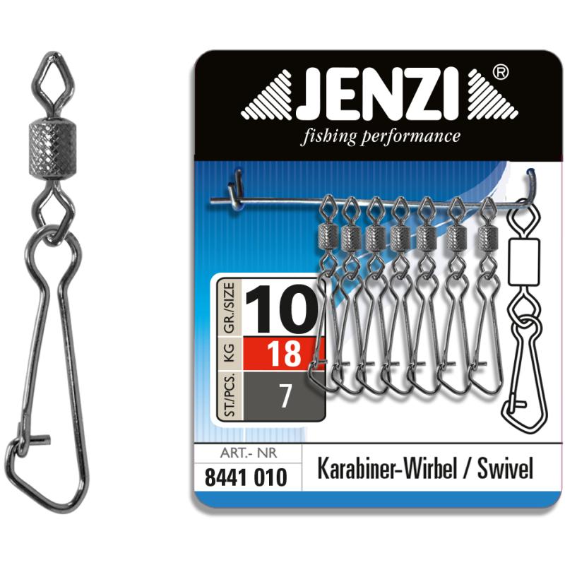 JENZI Sicherheits-T&ouml;nnchen-Karabiner Wirbel Black-Nickel Gr&ouml;&szlig;e: 10 bis 18kg