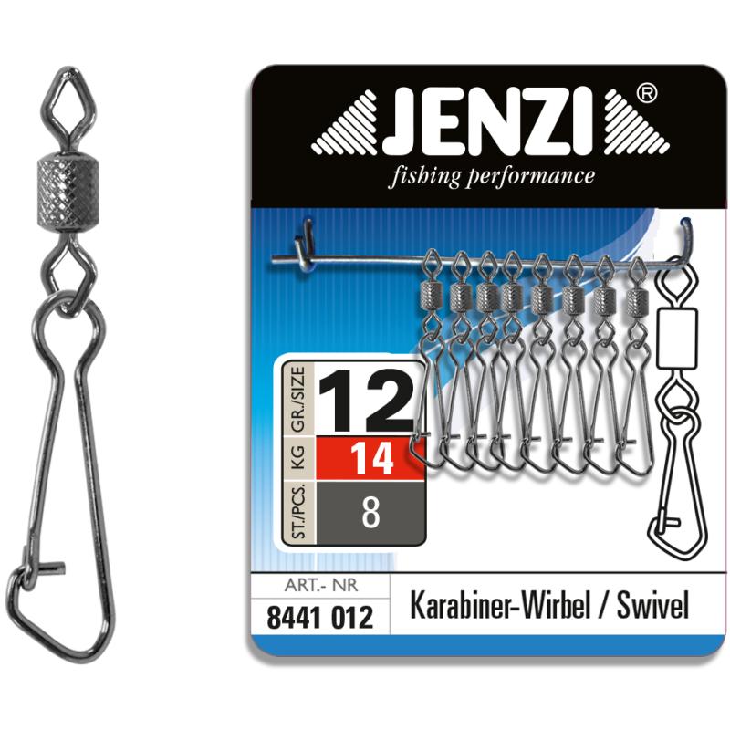 JENZI Sicherheits-T&ouml;nnchen-Karabiner Wirbel Black-Nickel Gr&ouml;&szlig;e: 12 bis 14kg