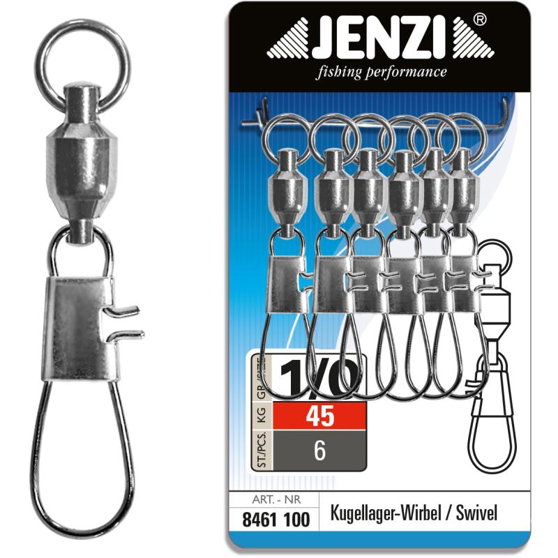 Salzwasser-Karabiner-Wirbel Kugellager verl&ouml;tete Sprengringe #1/0 45kg