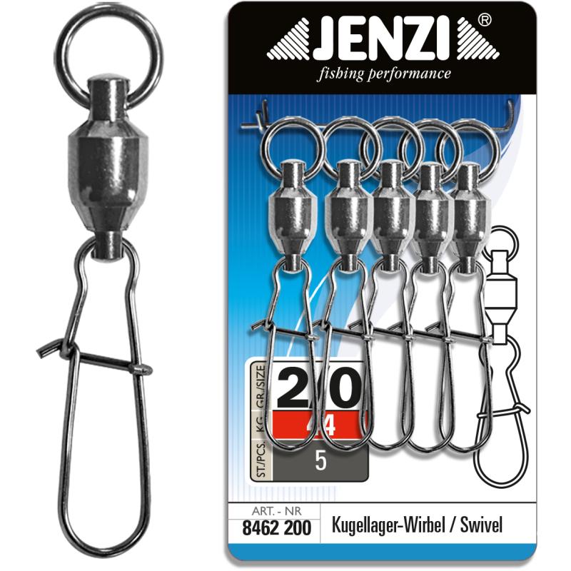 JENZI Kugellager-Karabiner-Wirbel vernickelt Gr&ouml;&szlig;e: 1/0 38kg
