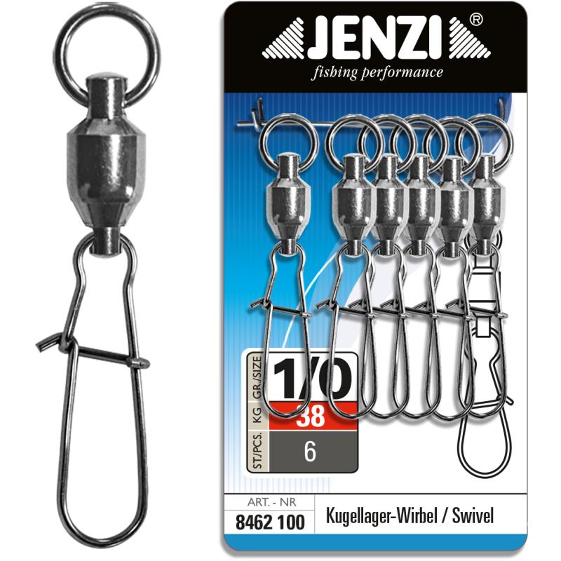 JENZI Kugellager-Karabiner-Wirbel vernickelt Gr&ouml;&szlig;e: 2/0 44kg
