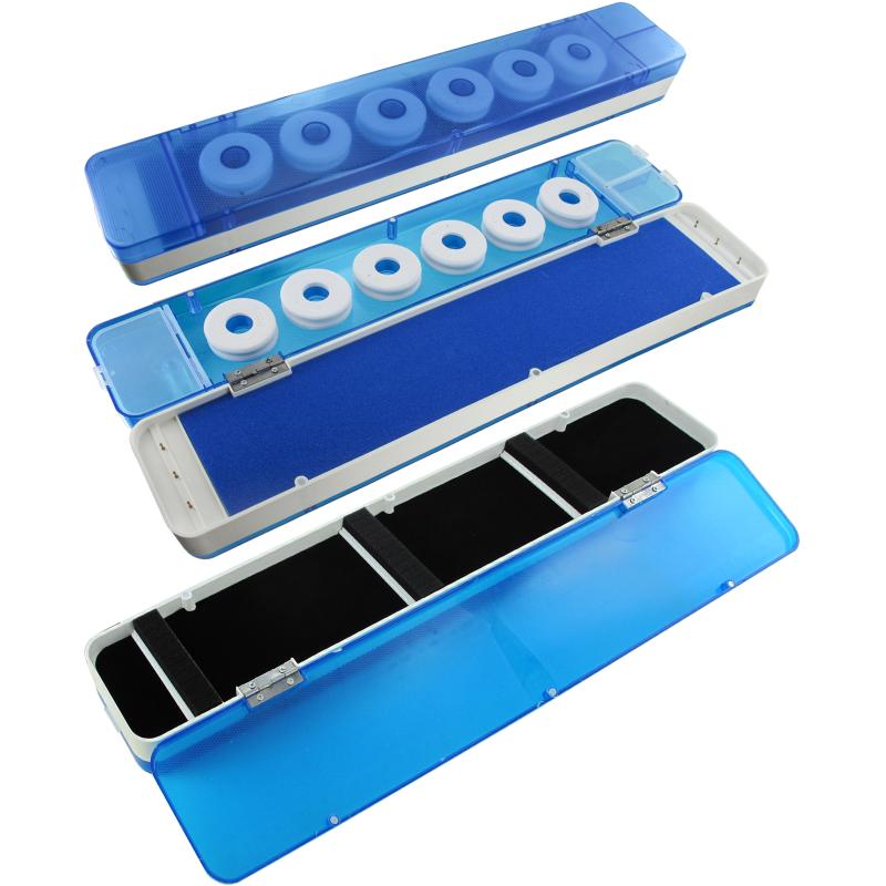 Kunstst.-Box l&auml;ngl.Spulen 2stg blau/wei&szlig;