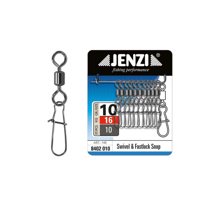 Jenzi Sicherheits-T&ouml;nnchen Karabiner Wirbel, Black Nickel Gr&ouml;&szlig;e 10 16 kg