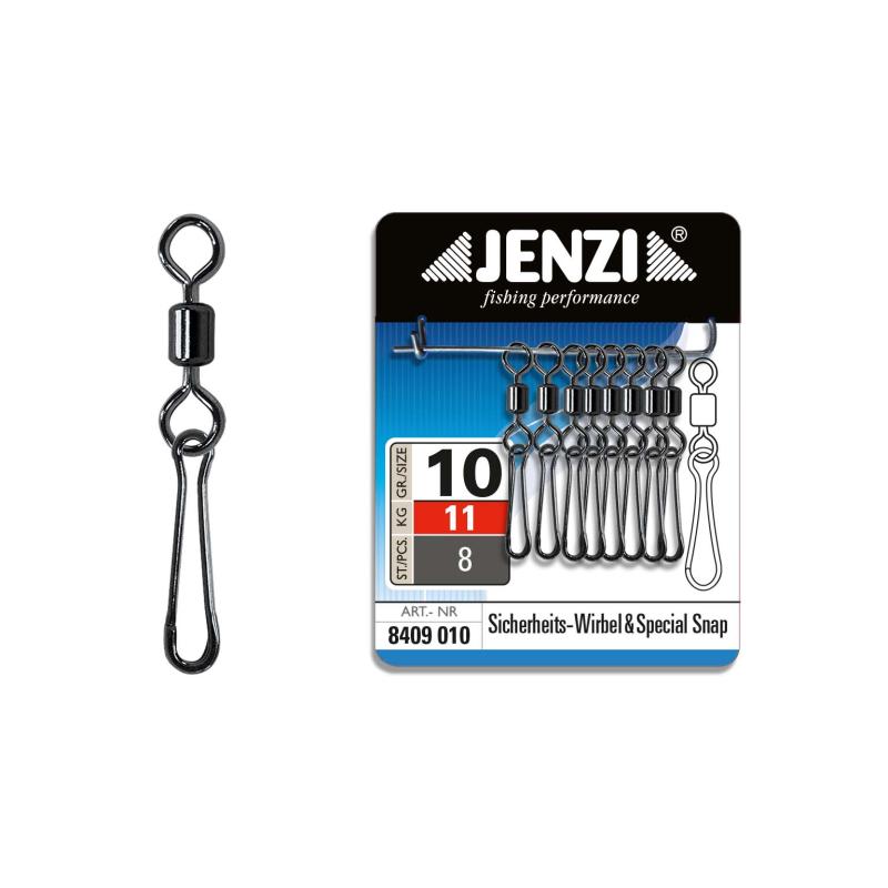 Produktbild Jenzi Spezialist-Snap mit Wirbel Black-Nickel Ausf&uuml;hrung.Gr&ouml;&szlig;e 10, 11 Kg