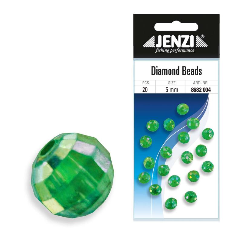 DEGA Diamant-Perlen, Gr&uuml;n, 5 mm