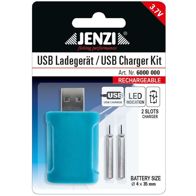 JENZI USB Ladeger&auml;tinkl. 2 Akku-Stab-Batterien
