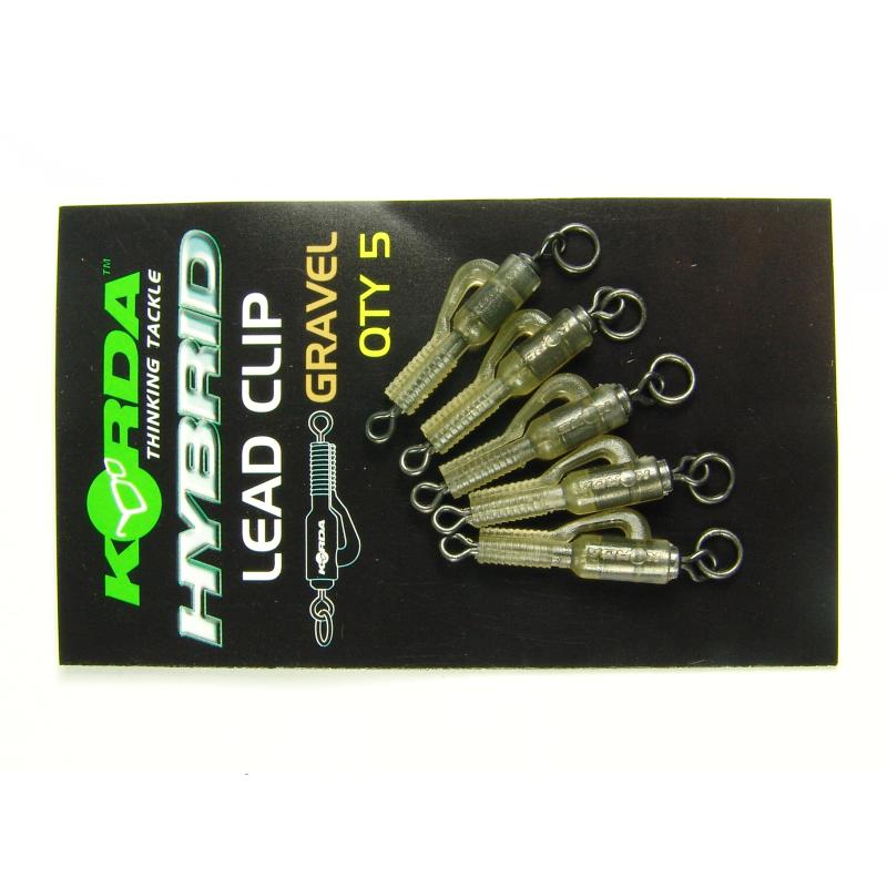 Korda Hybrid Lead Clips - 5 St&uuml;ck gravel