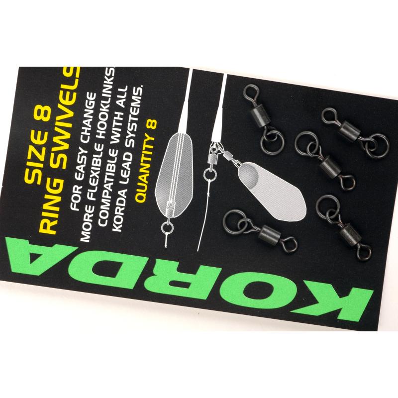 Korda Size 8 Flexi ring swivels &ndash; 8 St&uuml;ck