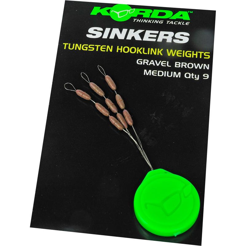 Korda Sinker Tungsten Hooklink Weight - 9 St&uuml;ck medium brown