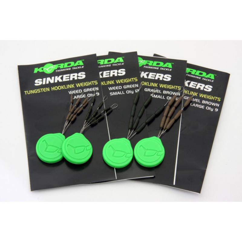 Korda Sinker Tungsten Hooklink Weight - 9 St&uuml;ck large brown