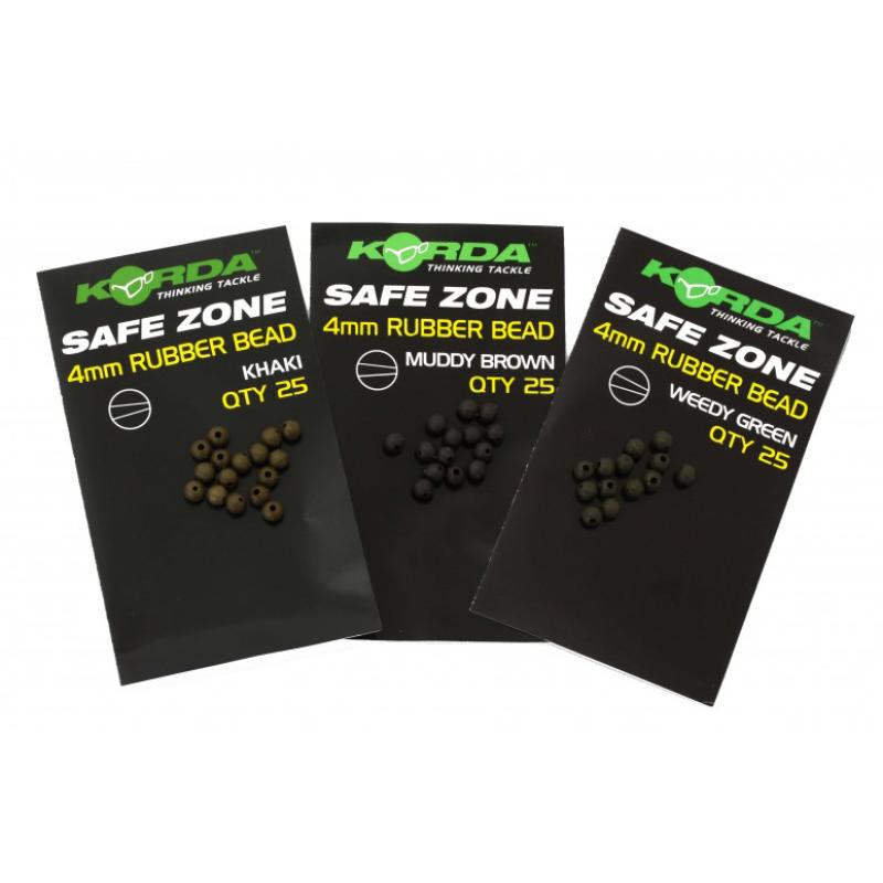 Korda Safe Zone 4mm Rubber Bead - 25 St&uuml;ck Weedy Green