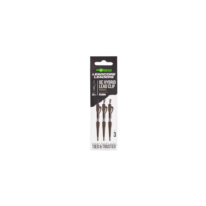 Korda Kable Leadcore Leader Hybrid Lead Clip QC Swivel Weed 50cm
