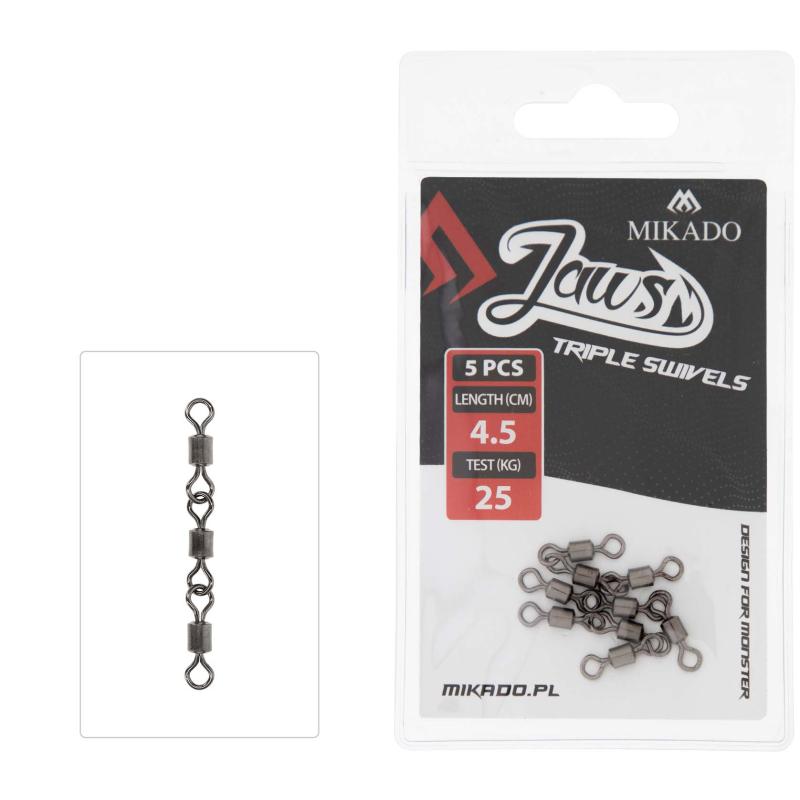 Mikado Wirbeljaws Triple Swivels - 25Kg .