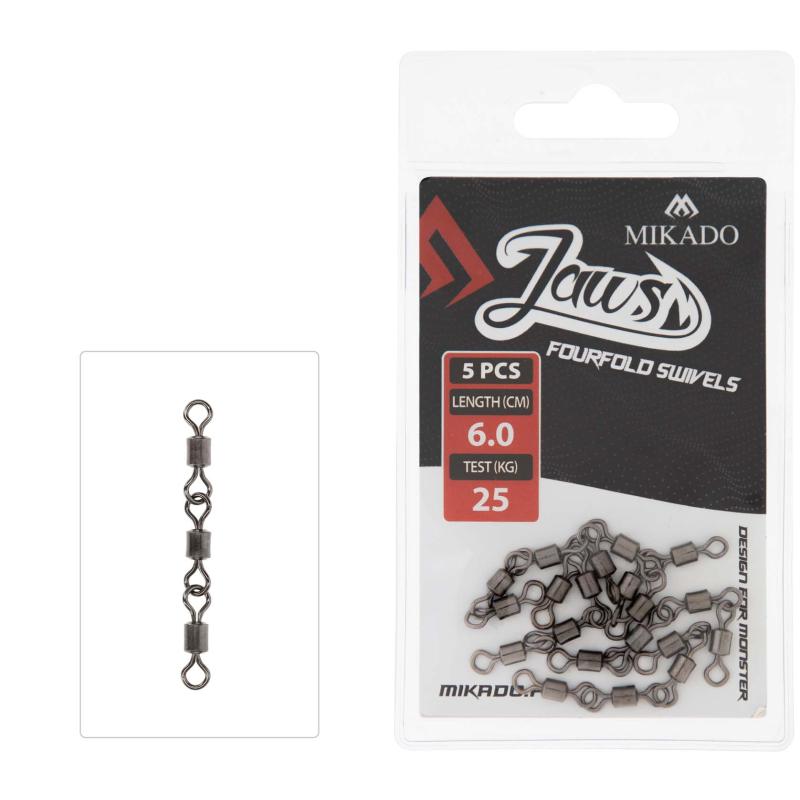 Mikado Wirbeljaws Fourfold Swivels - 25Kg .