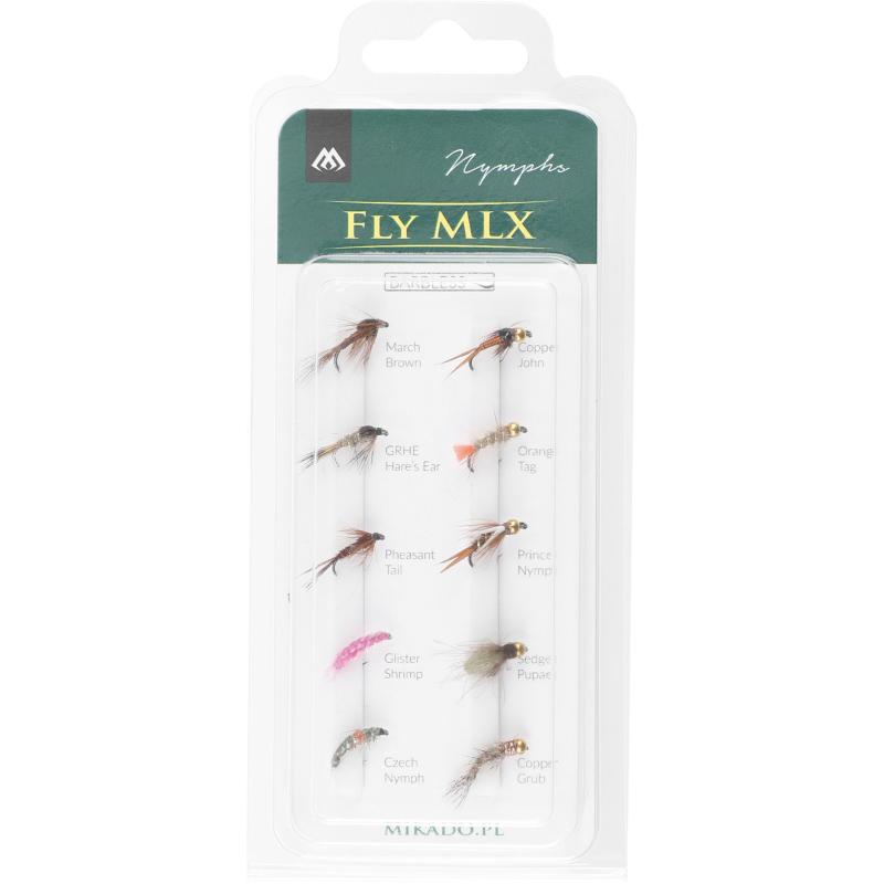 Mikado Set K&uuml;nstliche Fliegen Nymphs Barbless