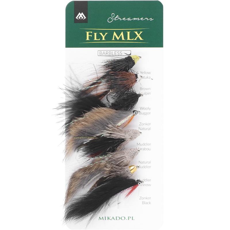 Mikado Set K&uuml;nstliche Fliegen Streamers Barbless