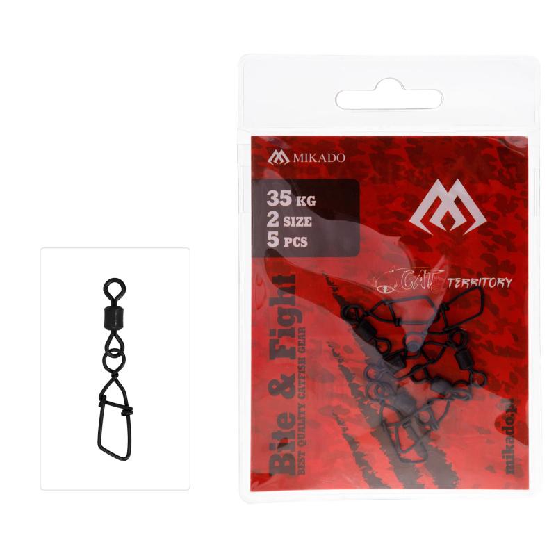 Produktbild Mikado Roll-Wirbel Mit Schnappen German A Nr. 1/0 Schwarz Matt 5 Stck.