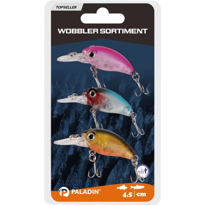 Paladin Wobbler-Sortiment mit Drilling 4,5cm 3St. A