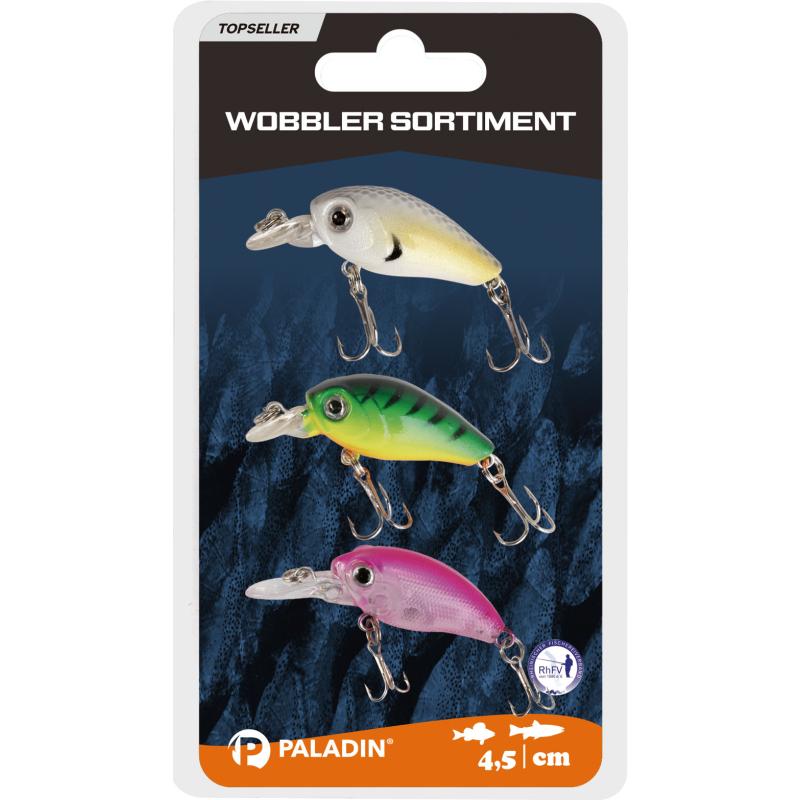 Paladin Wobbler-Sortiment mit Drilling 4,5cm 3St. B