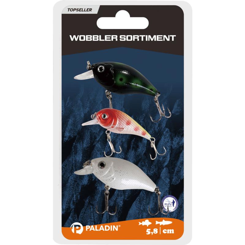 Paladin Wobbler-Sortiment mit Drilling 5,8cm 3St.