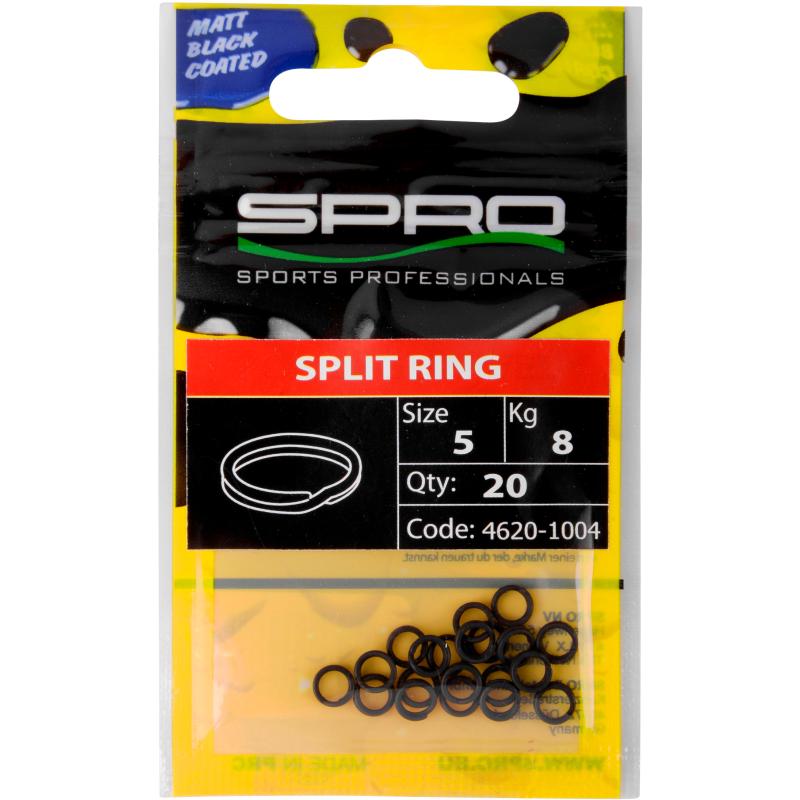 Spro Mattschwarz Split Ring #8