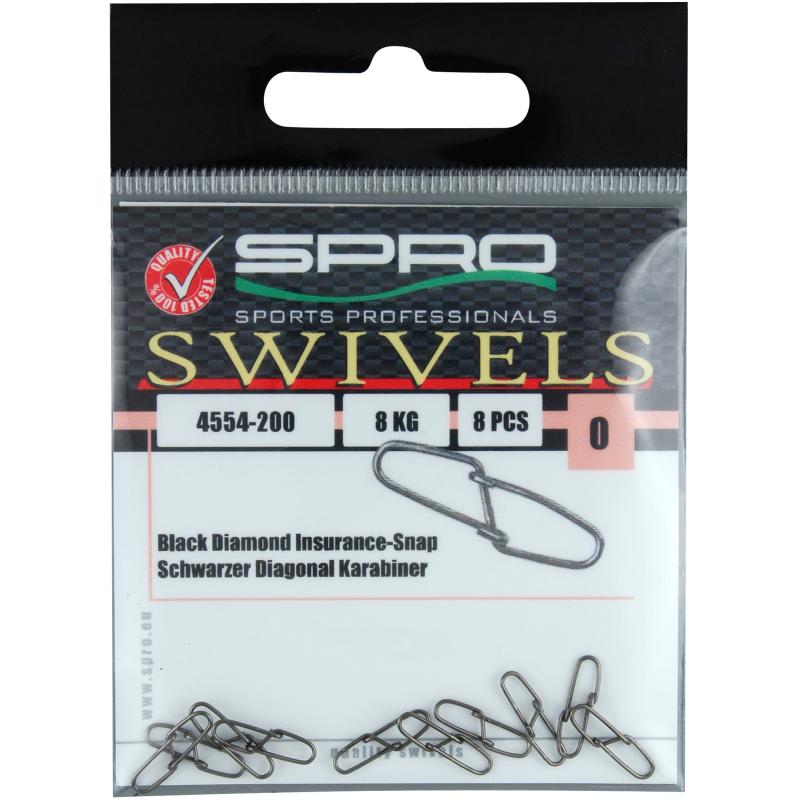SPRO Diagonal Karabiner Gr.4 45kg Tragkraft 10Stk.