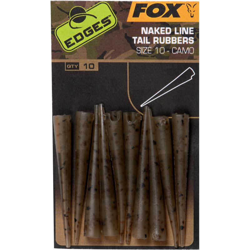 Fox Edges Camo Naked Line tail rubbers size 10 x 10