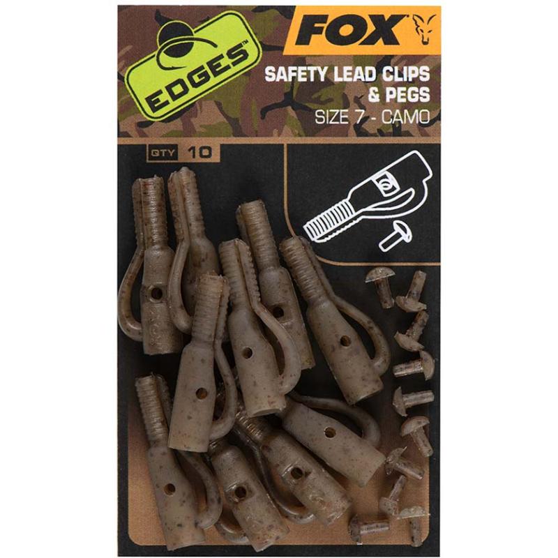 Fox Edges Camo Size 7 lead clip + pegs