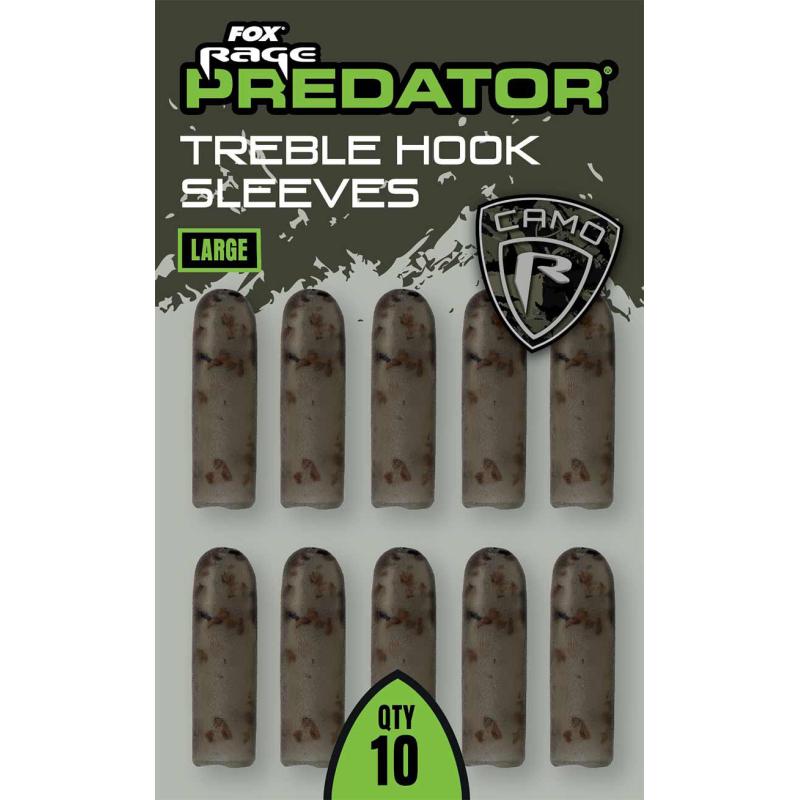 Fox Rage Predator Camo Treble Hook Sleeves Large x 10