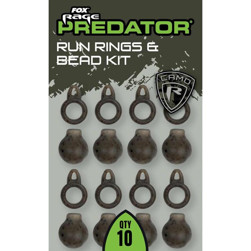 Fox Rage Predator Camo Run Rings & Bead Kit x 10