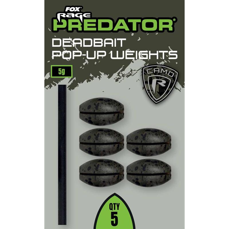 Fox Rage Predator Camo Deadbait Pop-Up Weights 3g x 5